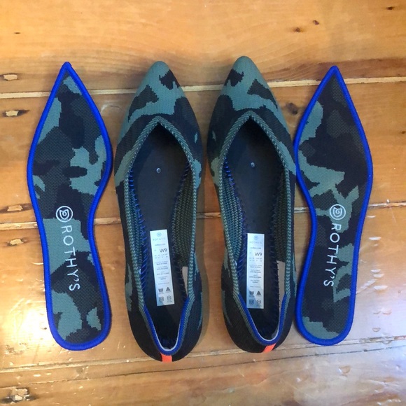 Rothy’s Olive Green Camouflage Points Size 9 - Picture 5 of 5